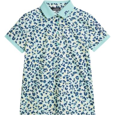J. LINDEBERG Polo Tour Tech Print blaugelbweiß