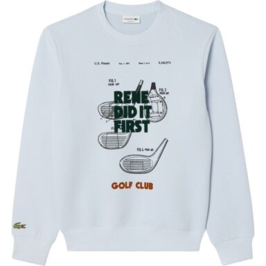 LACOSTE Pullover Pique Print blau