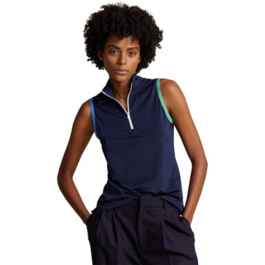 RALPH LAUREN Polo Air Tech Pique 14-Zip navyblaugrün