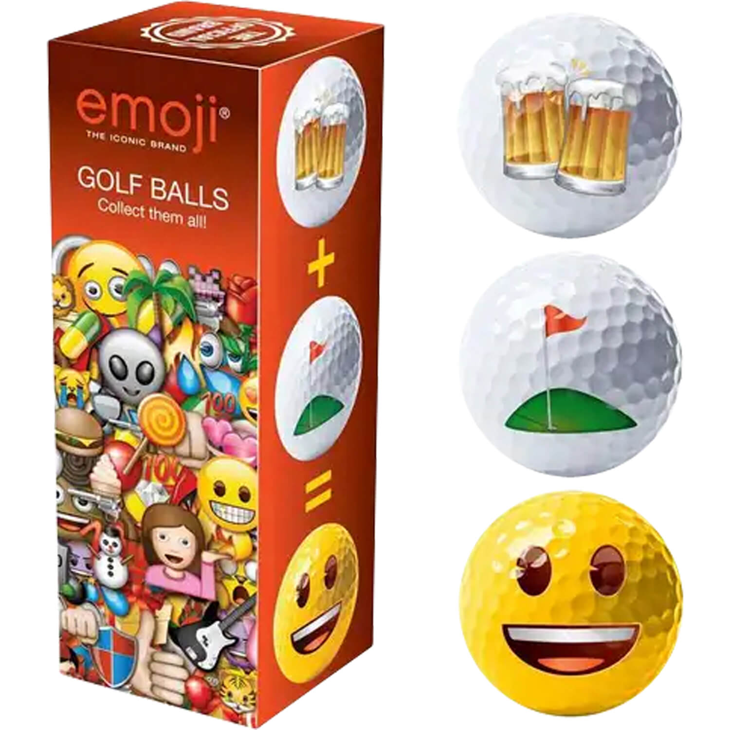 Emoji Motivbälle Happy Golf (3er-Pack)