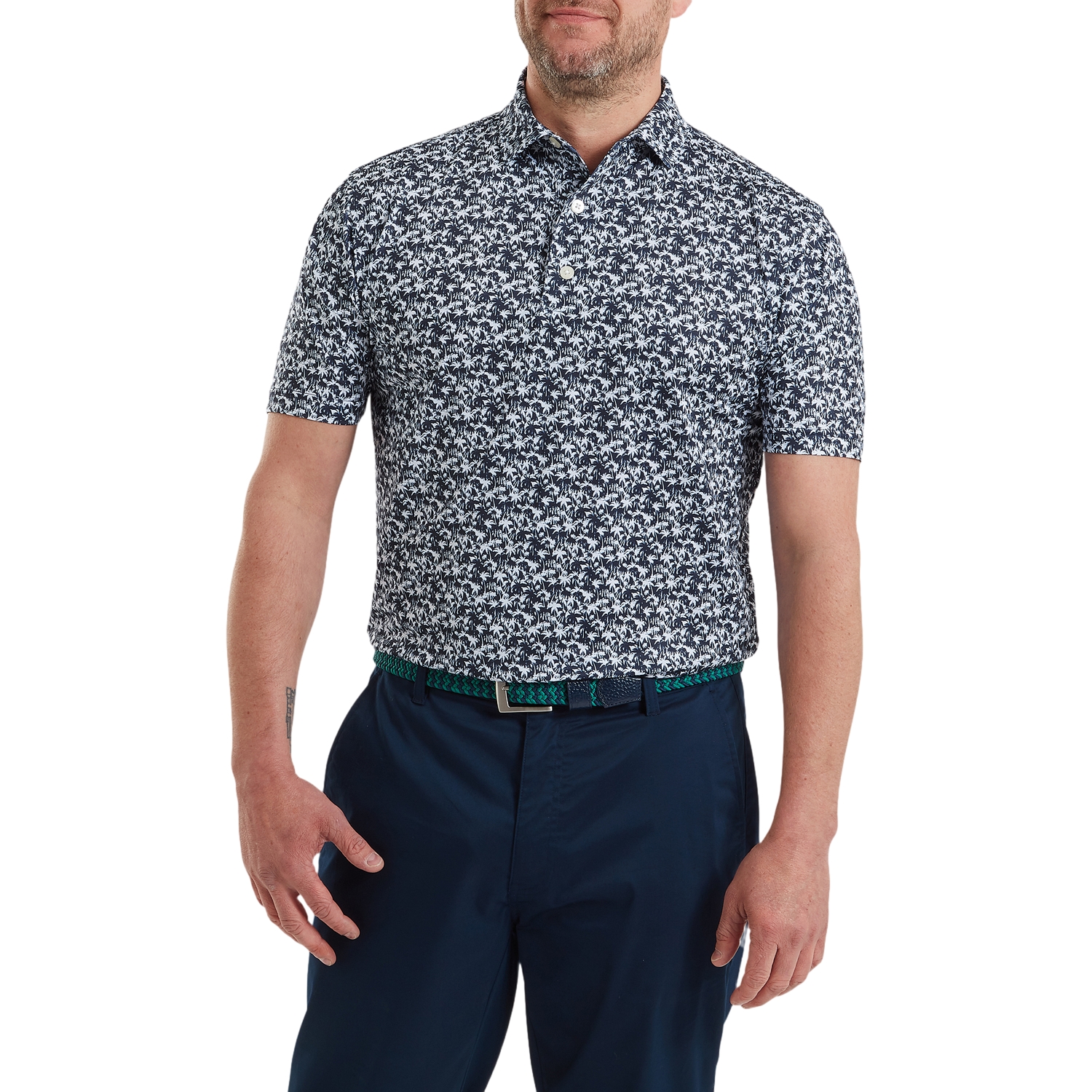 FootJoy Polo Hidden Palm Print Lisle