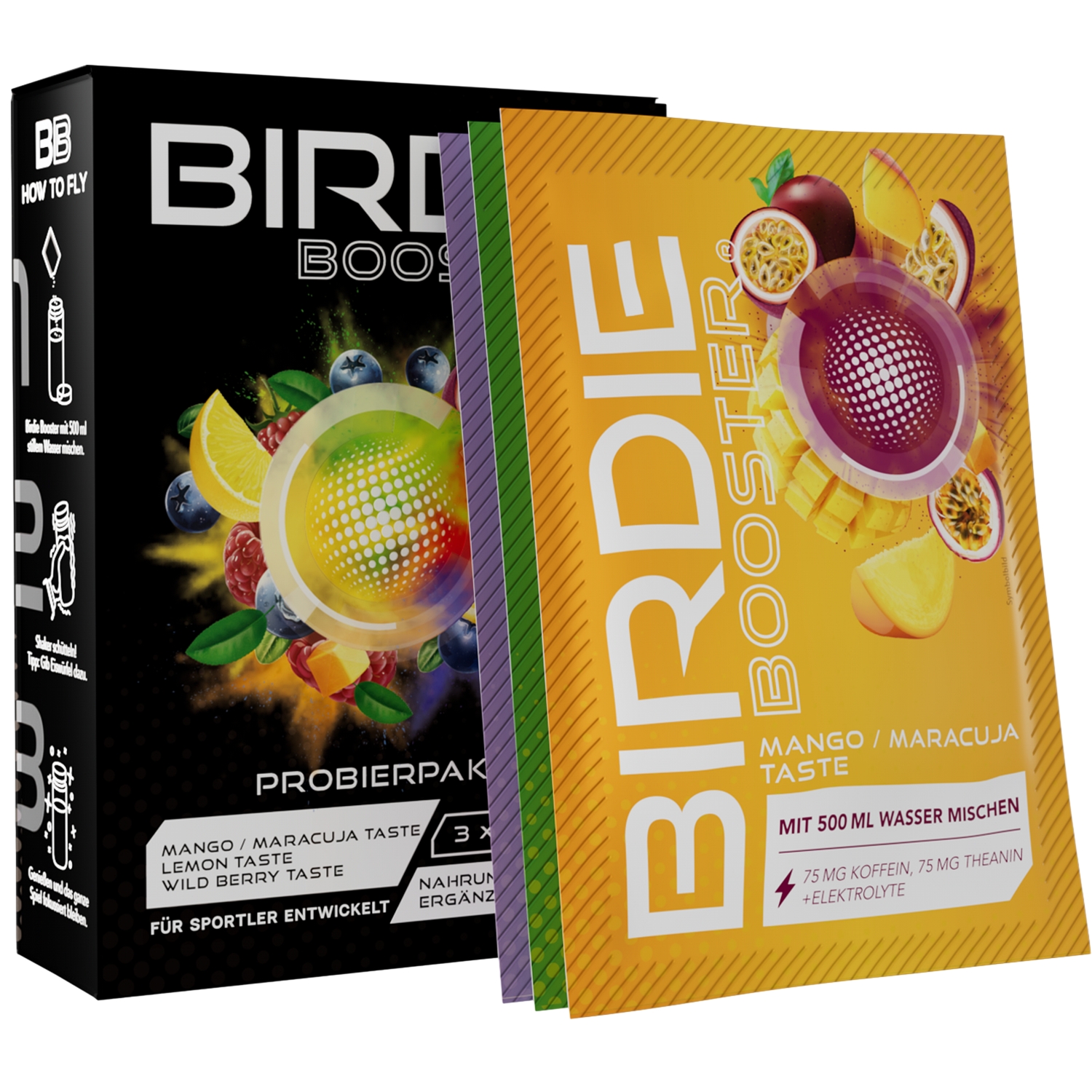 Birdie Booster Fokus Drink Probierpaket - 3er Pack
