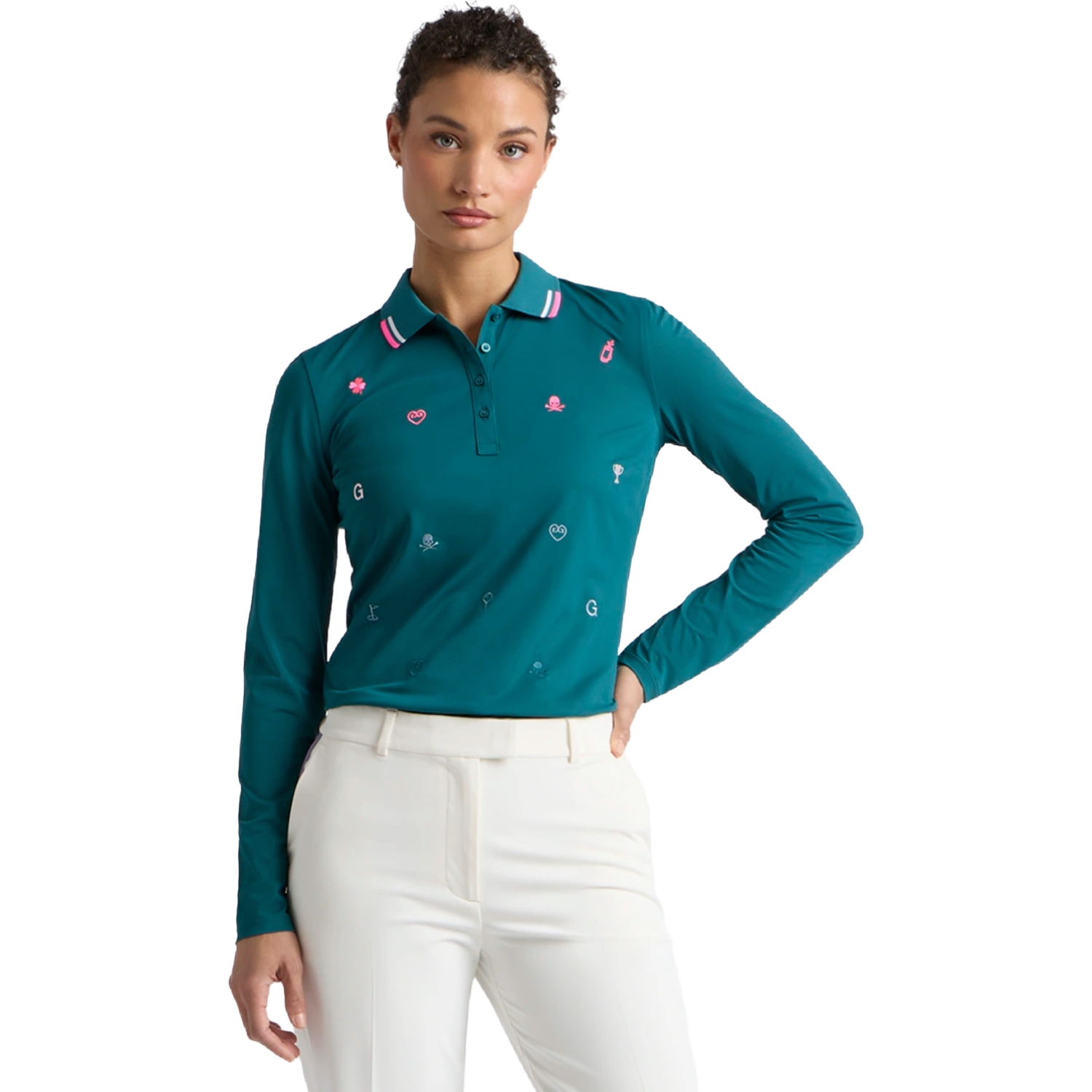 G/FORE Polo Icon Embroidered Tech Pique