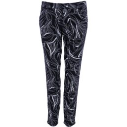 Alberto Hose Mona White Leaves, schwarz/weiss