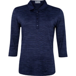 Callaway Polo Damen Space Dye, 3/4 Arm, navy