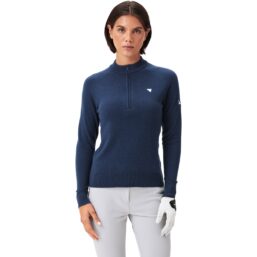 Macade Layer Bridge Merino 1/4-Zip, dunkelblau