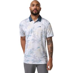 TRAVISMATHEW Polo Featherweight Drift , weiß/grau/blau