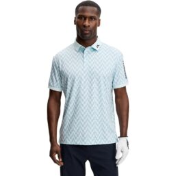 J. LINDEBERG Polo Tour Tech Print, hellblau