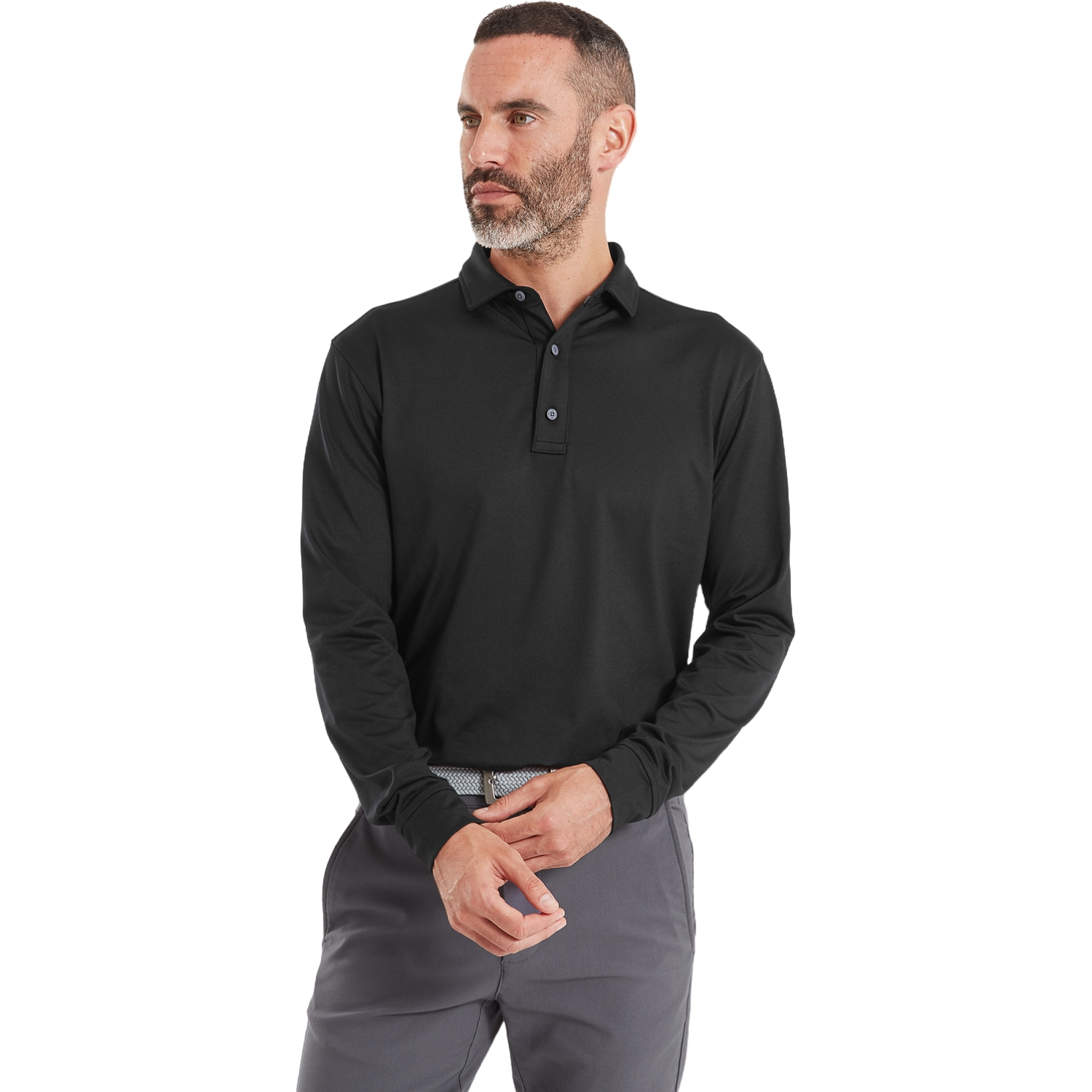 FootJoy Polo ThermoSeries, langarm, schwarz