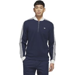adidas Golf Originals Pullover 3 Stripes 1/4 Zip, indigo/weiss