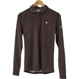 Macade Polo Weave Brushed, langarm, aubergine