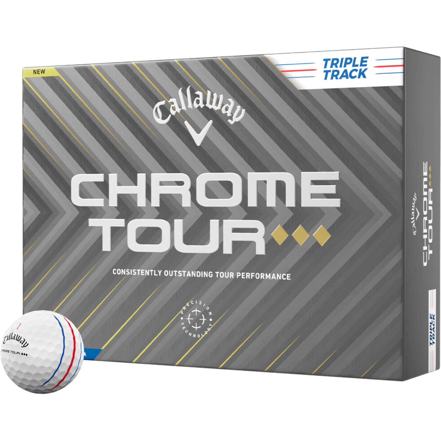 Callaway Golfbälle Chrome Tour TD Triple Track - 12er Pack , weiss