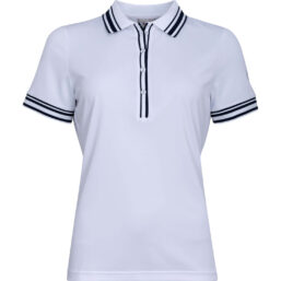Cross Polo Nostalgia II Pique mit Knopfleiste, weiss
