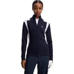 J. LINDEBERG Layer Bianca Knitted Full-Zip, navy