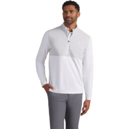 Puma Layer Cloudspun Tech Hybrid 1/2 Zip, weiss/grau