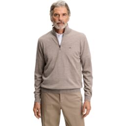 J. LINDEBERG Pullover Kiyan Quarter Zip, taupe