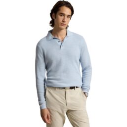 RALPH LAUREN Pullover Polo Merino Coolmax , blau