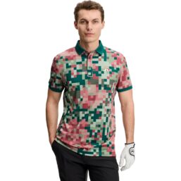J. LINDEBERG Polo Bridger Tour Print , oliv/pink