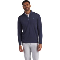 Puma Layer Lightweight Grid Fleece 1/4 Zip, navy