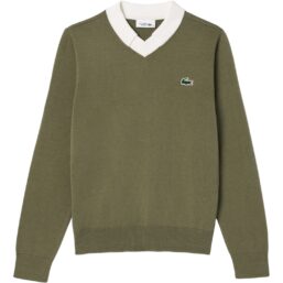 LACOSTE Pullover mit Kragen, khaki