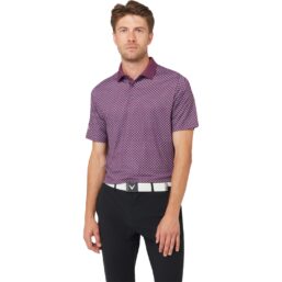 Callaway Polo Fly Birdie Check, bordeaux/weiß