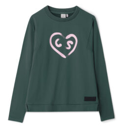 Cross Pullover Heart Crew, gruen