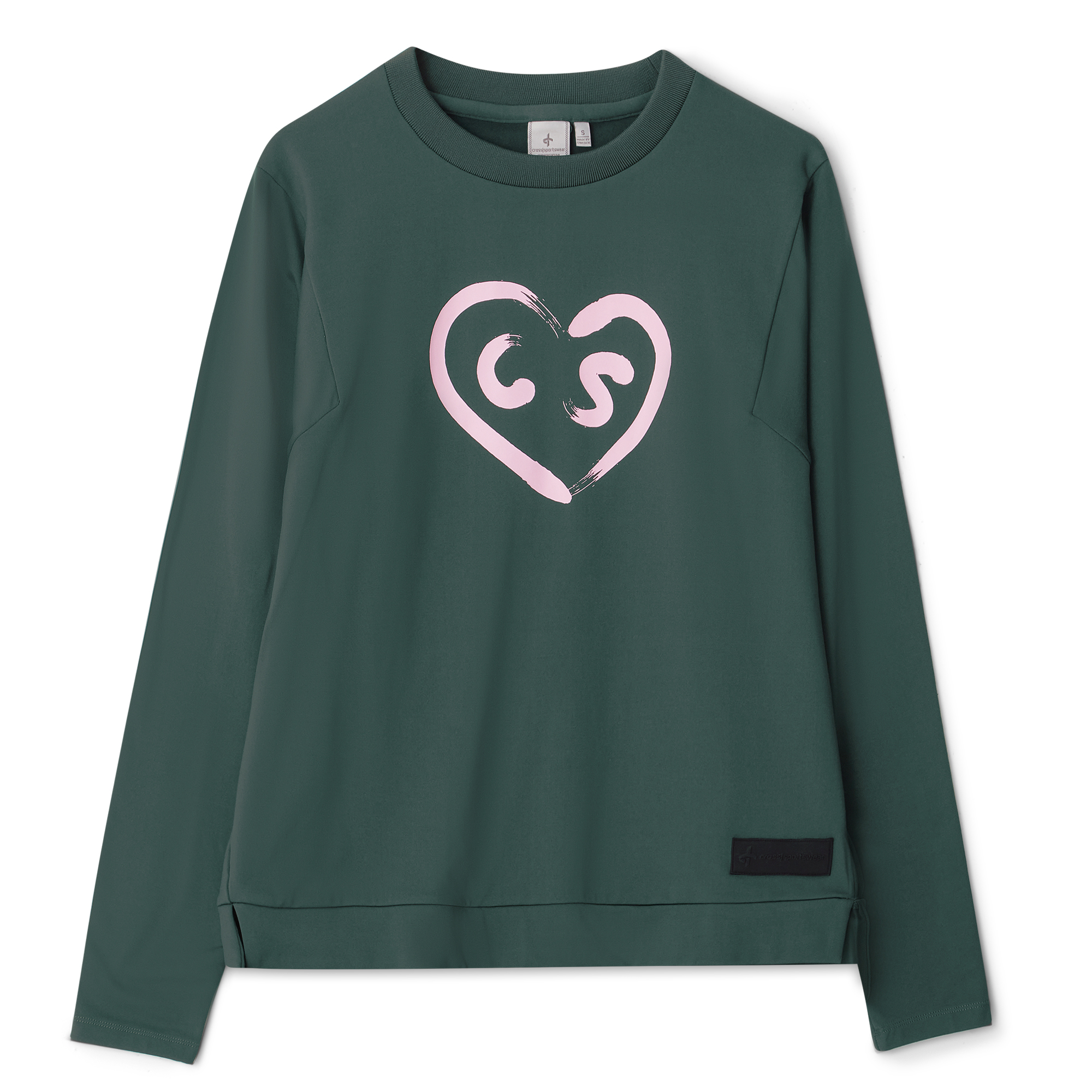 Cross Pullover Heart Crew, gruen