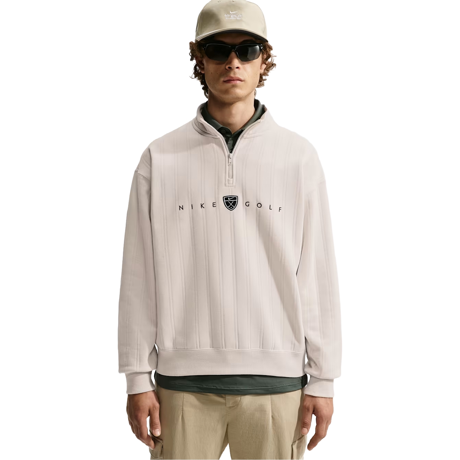 Nike Golf Pullover Fairway Fresh Oversized 1/2 Zip , beige