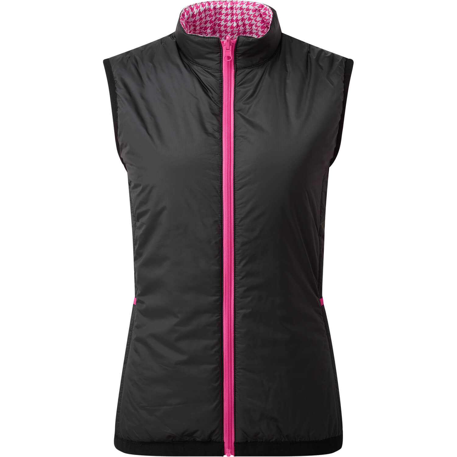 FootJoy Weste Houndstooth, schwarz/pink/gemustert