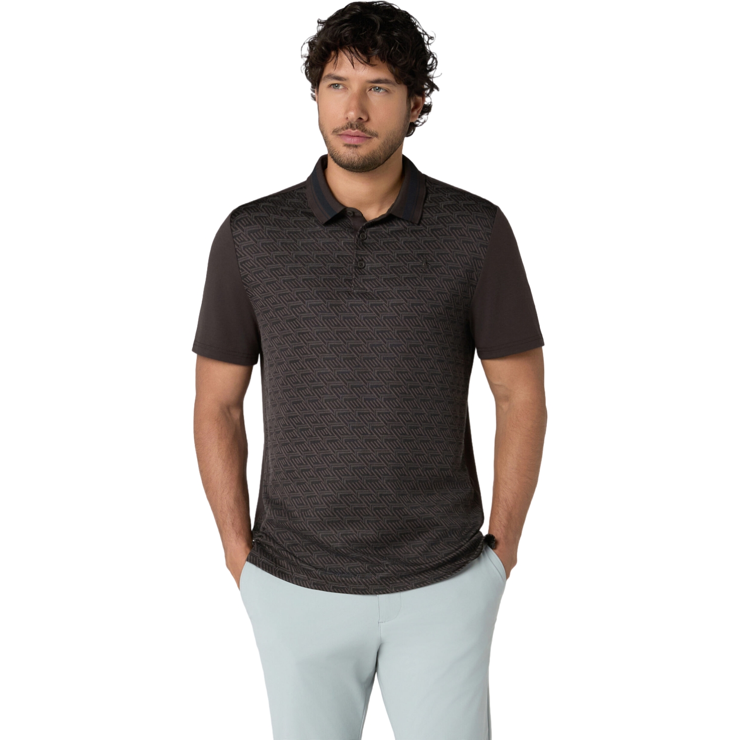 Original Penguin Polo Archive Jacquard, braun