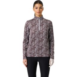 Daily Sports Layer Print Peached Half Neck, braun/creme