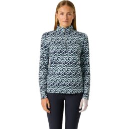Daily Sports Layer Print Peached Half Neck, navy/weiß/grün