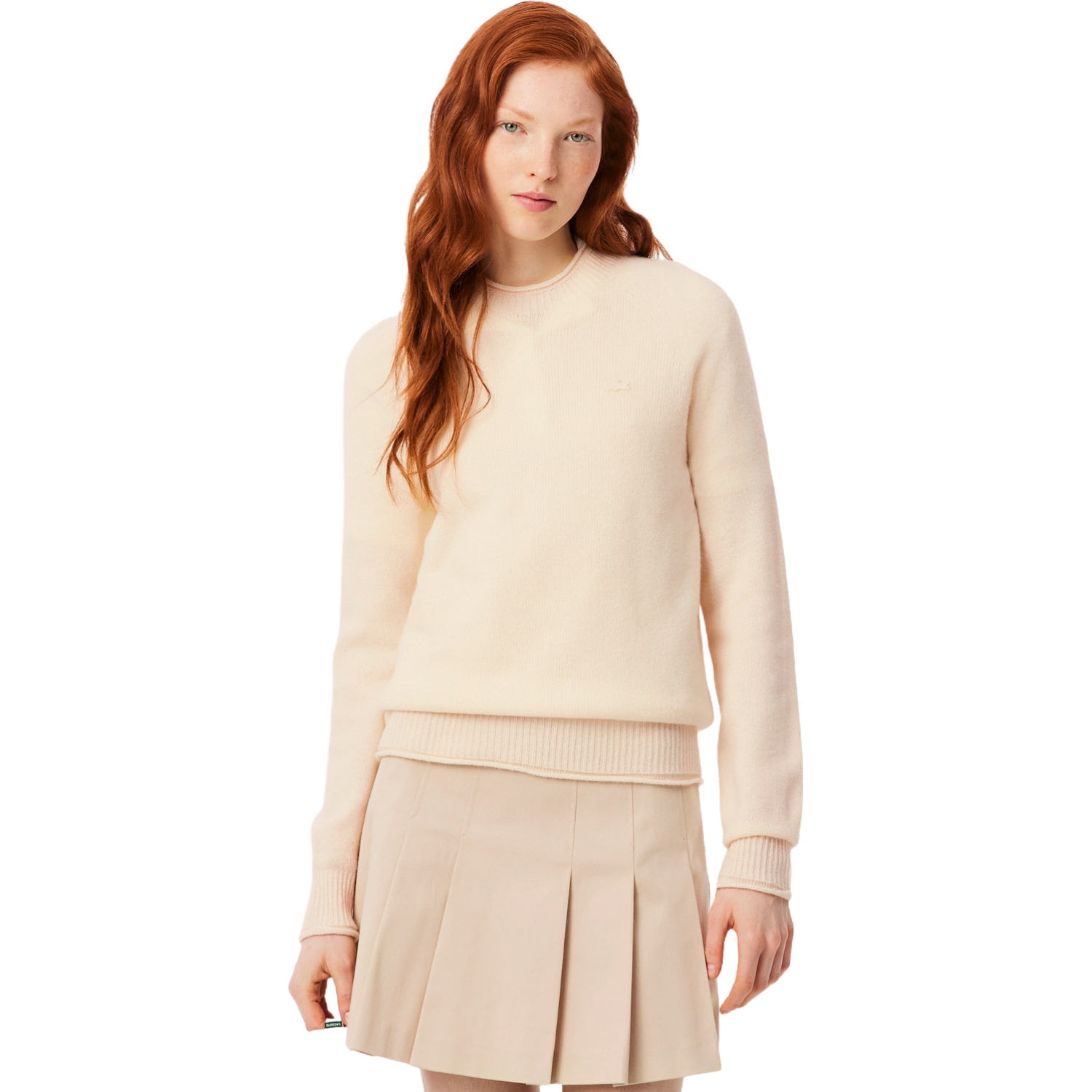 LACOSTE Pullover Wool Crew Neck, creme