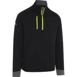 Callaway Layer Midweight Textured Fleece 1/4-Zip, schwarz/gelb